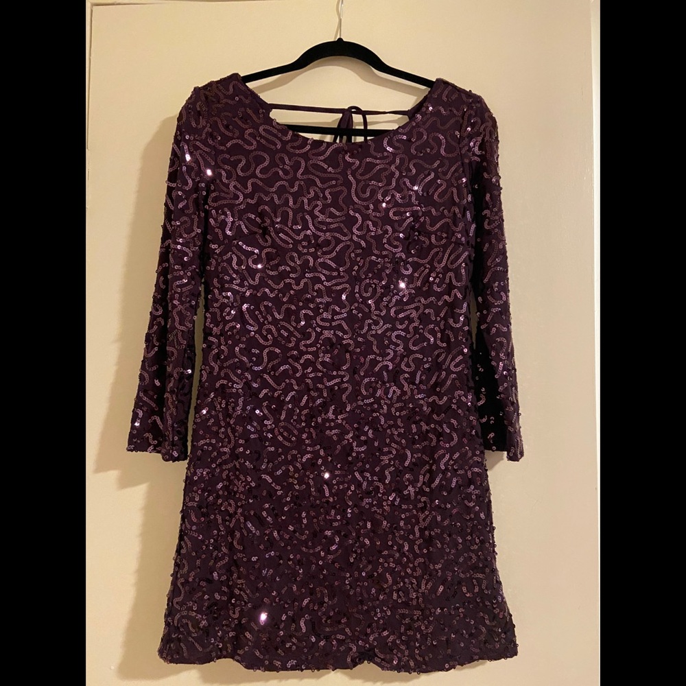 Forever 21 Plum Sequins Mini Dress Size M
